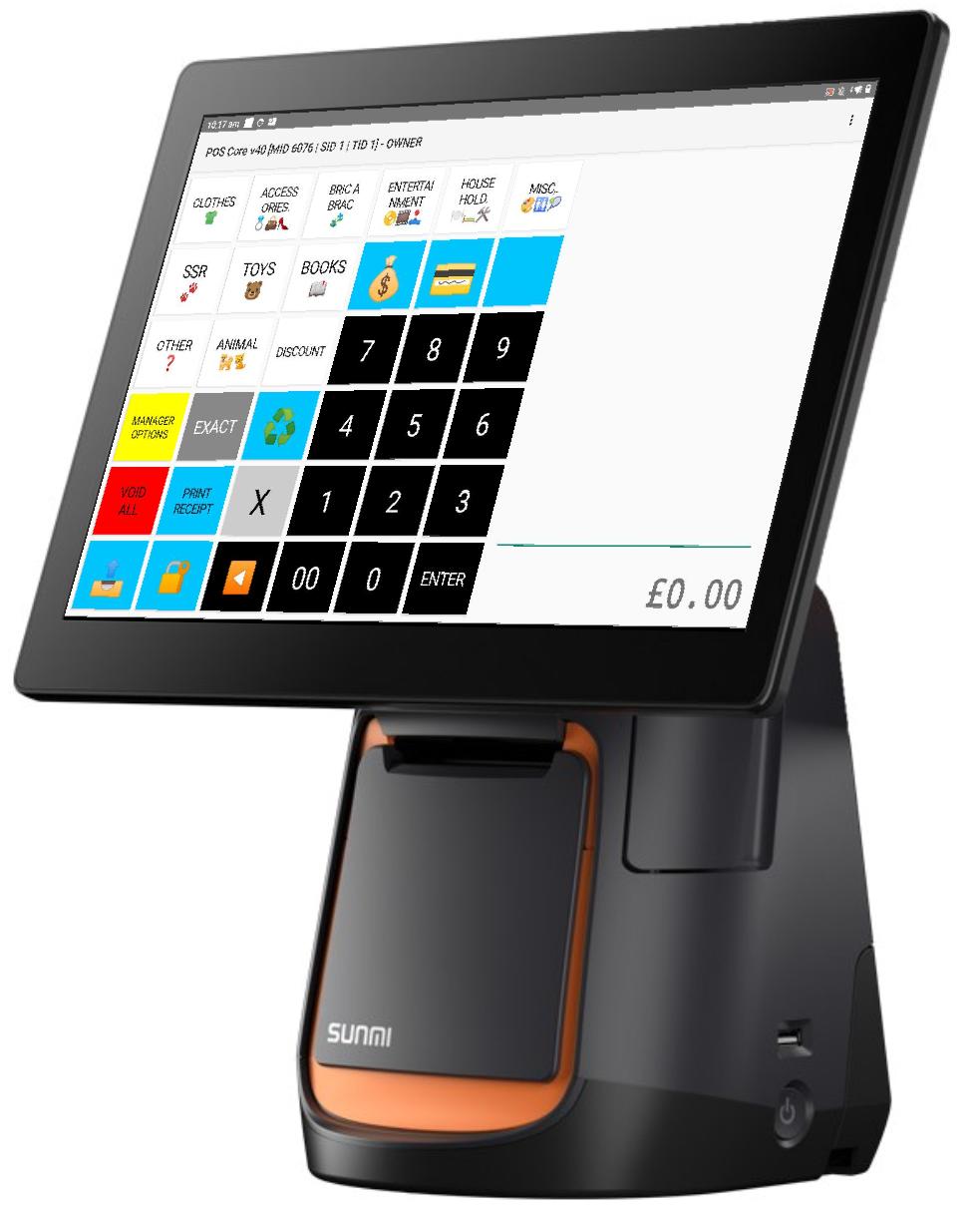 Sunmi EPOS terminal running POS Core